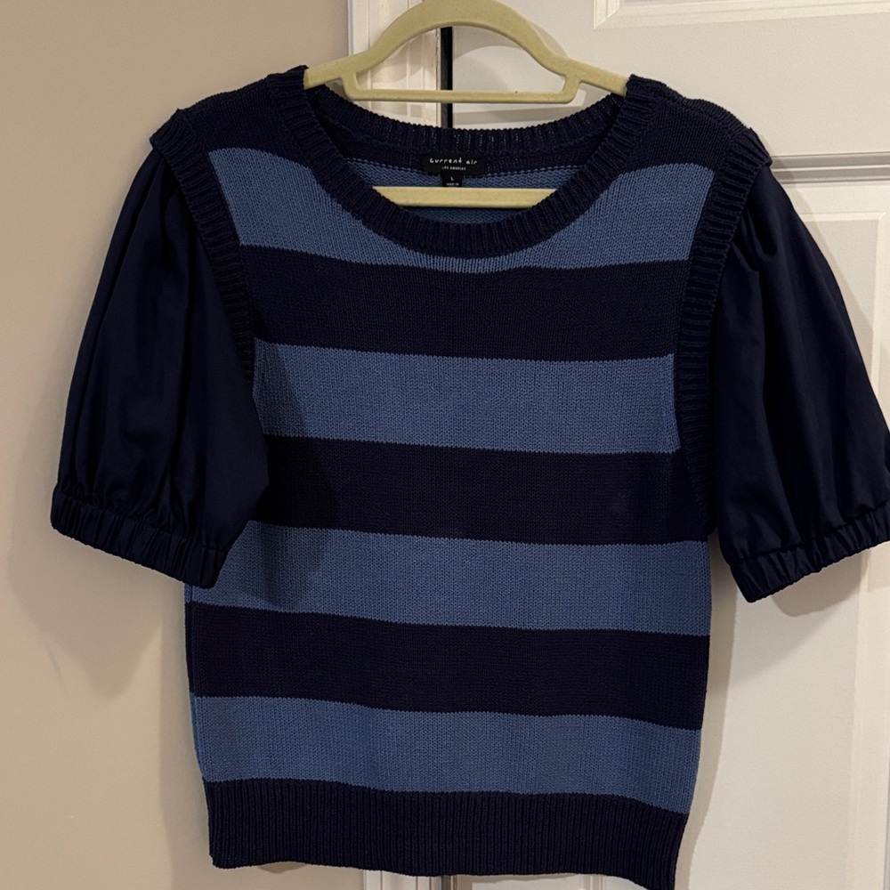 Current Air Navy and Blue Striped Blouse